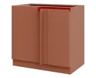 MHCSR - 9 spodní skříňka, rohová, 1-dveřová, levá, 920x900x600, pudrově hnědá, profil burgundy