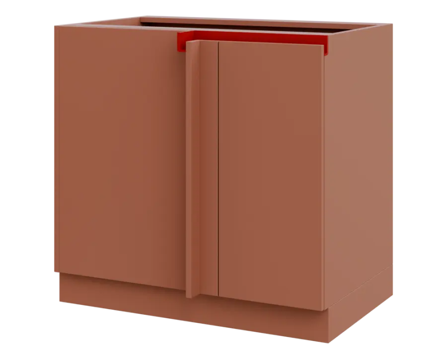 MHCSR - 9 spodní skříňka, rohová, 1-dveřová, levá, 920x900x600, pudrově hnědá, profil burgundy