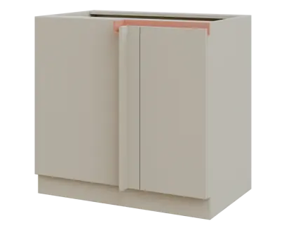 MHCSR - 9 spodní skříňka, rohová, 1-dveřová, levá, 920x900x600, teplá šedá, profil béžově růžový