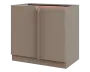 MHCSR - 9 spodní skříňka, rohová, 1-dveřová, levá, 920x900x600, taupe hnědá, profil béžově růžový