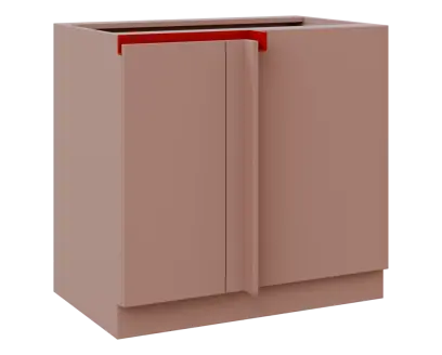 MHCSR - 9 spodní skříňka, rohová, 1-dveřová, pravá, 920x900x600, pudrově růžová, profil burgundy