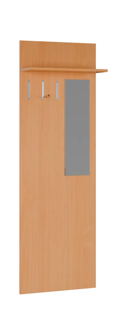 FLIPPO 04 stěna věšáková 600x220x1800 mm, zrcadlo, 3-háček, buk royal