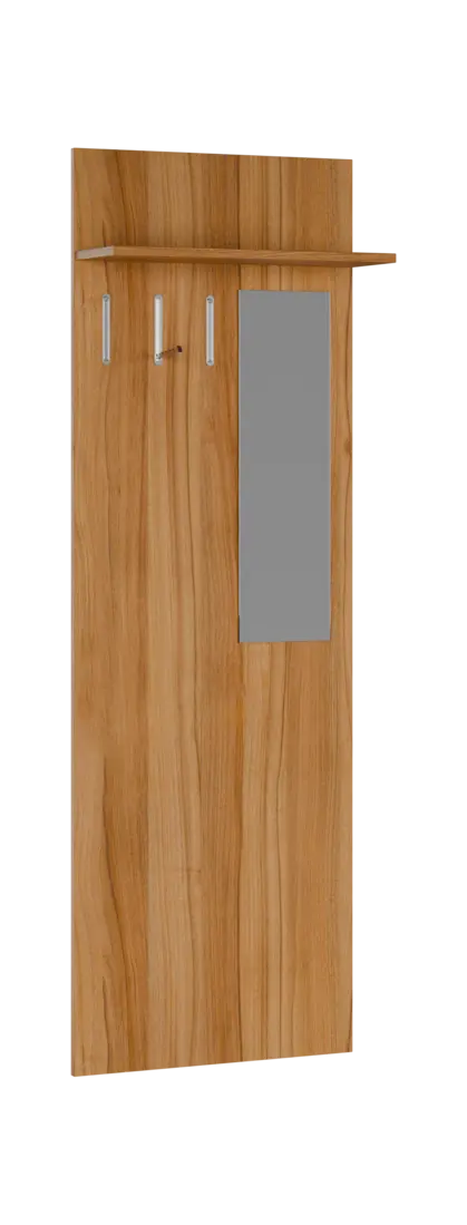 FLIPPO 04 stěna věšáková 600x220x1800 mm, zrcadlo, 3-háček, ořech světlý