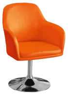 SOFIA křesílko, noha chrom, ekokůže oranžová