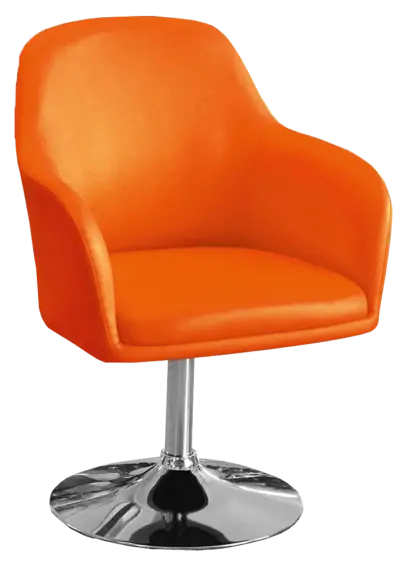 SOFIA křesílko, noha chrom, ekokůže oranžová