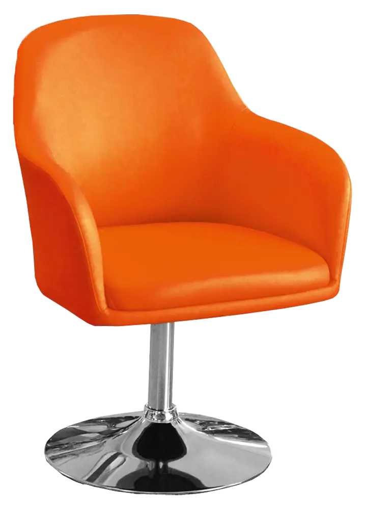 SOFIA křesílko, noha chrom, ekokůže oranžová