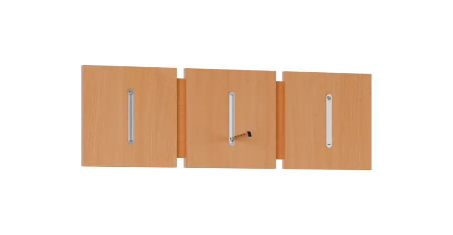 FLIPPO 11 stěna věšáková 800x36x350 mm, 3-háček, buk royal