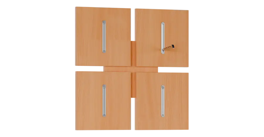 FLIPPO 12 stěna věšáková 520x36x520 mm, 4-háček, buk royal