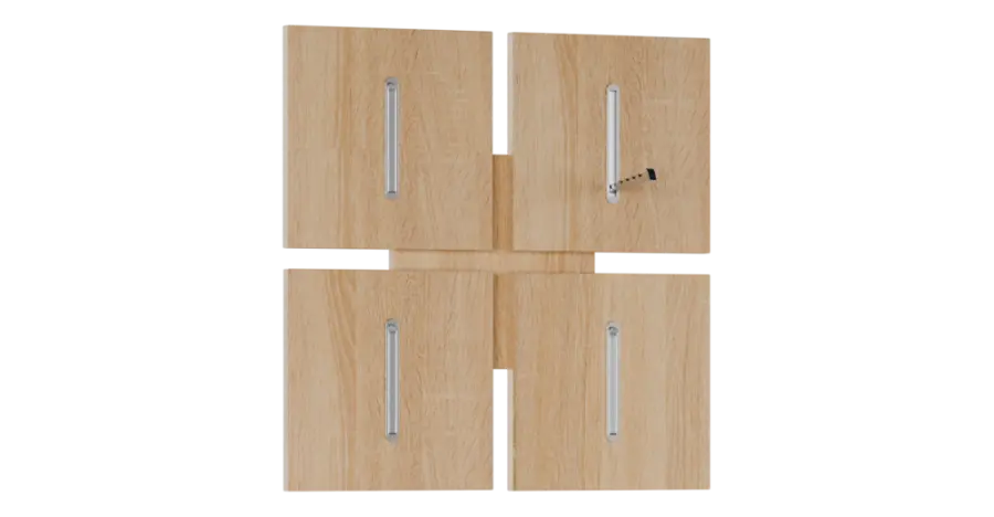 FLIPPO 12 stěna věšáková 520x36x520 mm, 4-háček, dub bardolino