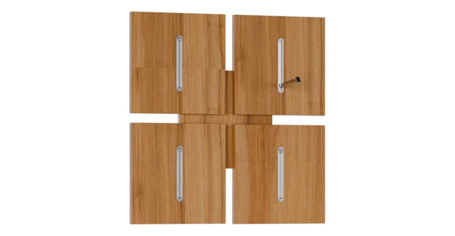 FLIPPO 12 stěna věšáková 520x36x520 mm, 4-háček, ořech světlý