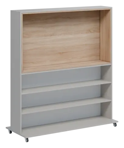 RGMK 1664 kancelářská skříň pro TV, 1800x1600x600, kolečka, písková