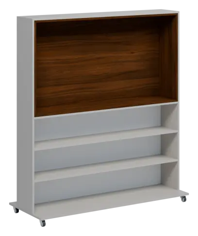 RGMK 1664 kancelářská skříň pro TV, 1800x1600x600, kolečka, ořechová