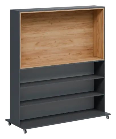 RGMK 1664 kancelářská skříň pro TV, 1800x1600x600, kolečka, karamelová