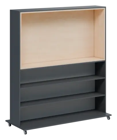 RGMK 1664 kancelářská skříň pro TV, 1800x1600x600, kolečka, slonová