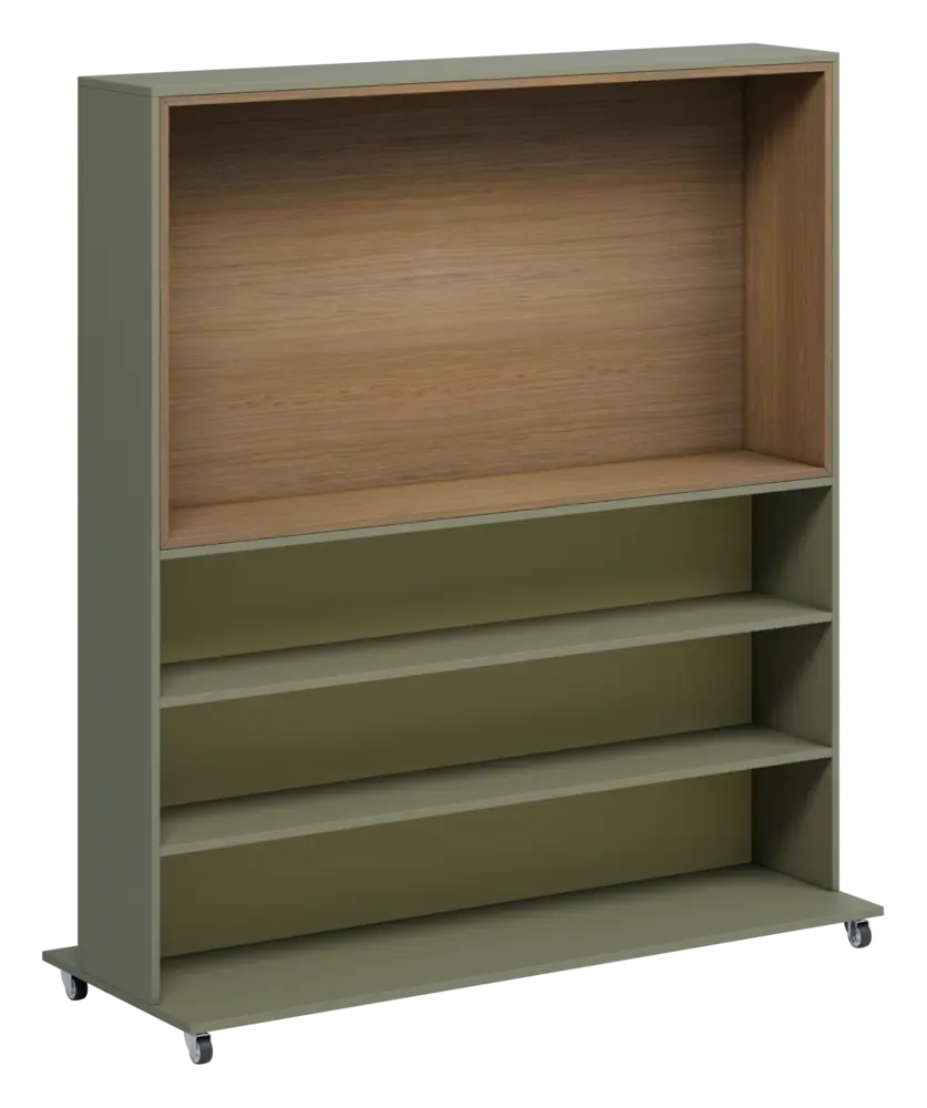 RGMK 1664 kancelářská skříň pro TV, 1800x1600x600, kolečka, zelená