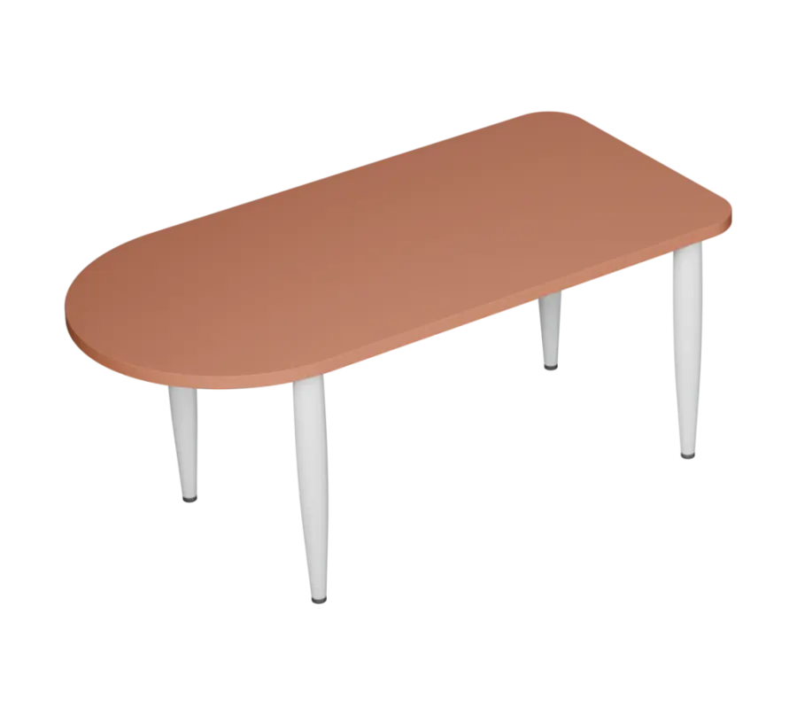 PLAYFORM 29 modulární hravé stoly, výška 520 mm, kovová podnož bílá, deska 25 mm, pudrově hnědá