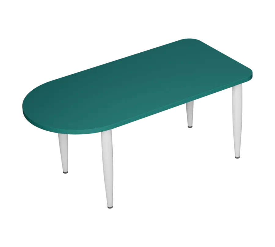 PLAYFORM 29 modulární hravé stoly, výška 520 mm, kovová podnož bílá, deska 25 mm, jezerní modrá