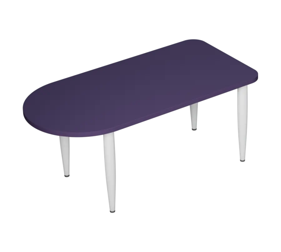 PLAYFORM 29 modulární hravé stoly, výška 520 mm, kovová podnož bílá, deska 25 mm, fialková
