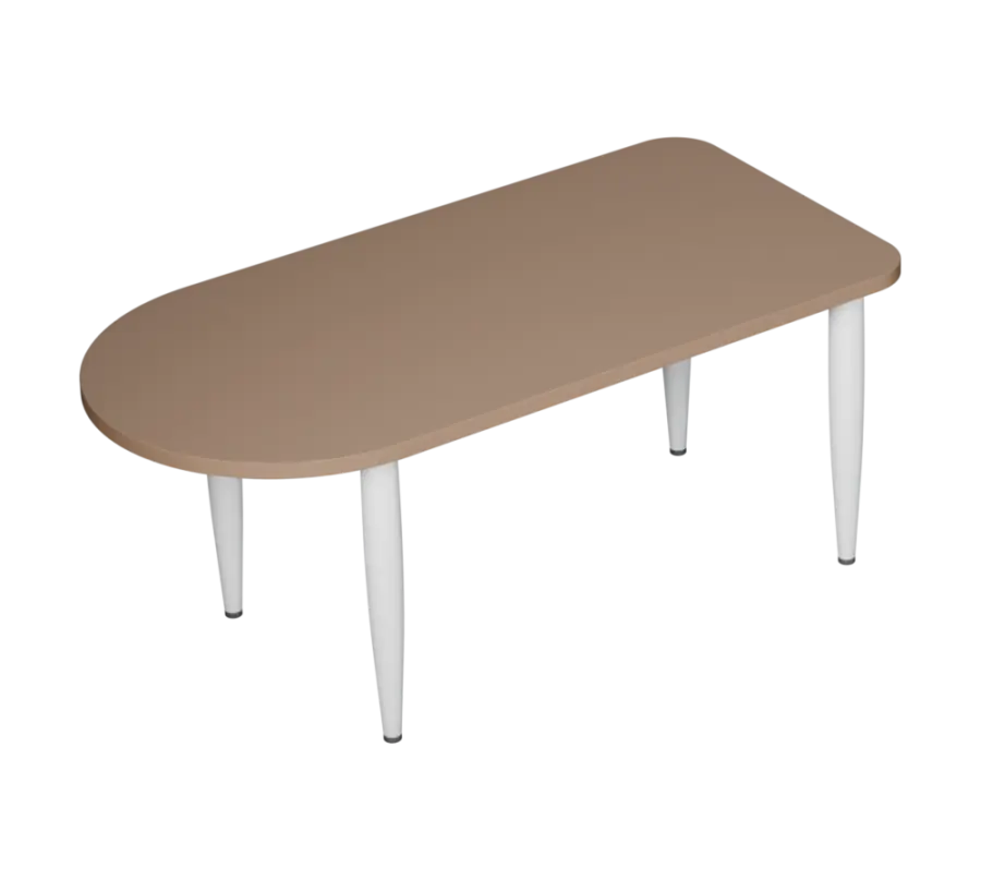 PLAYFORM 29 modulární hravé stoly, výška 520 mm, kovová podnož bílá, deska 25 mm, cappuccino