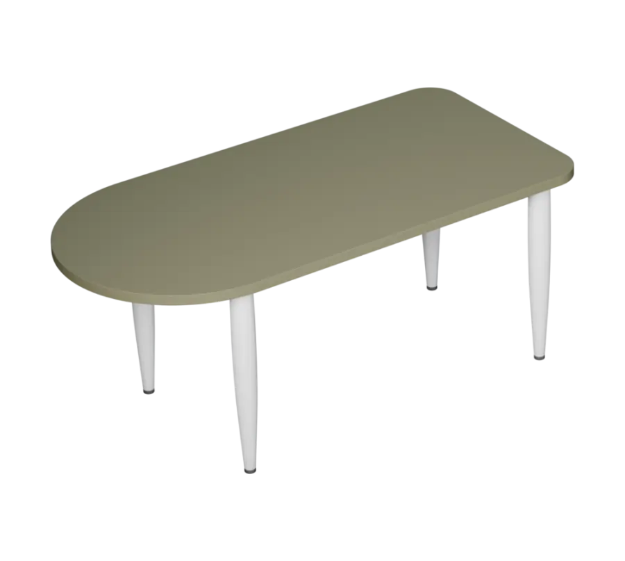PLAYFORM 29 modulární hravé stoly, výška 520 mm, kovová podnož bílá, deska 25 mm, beton zelinkavý