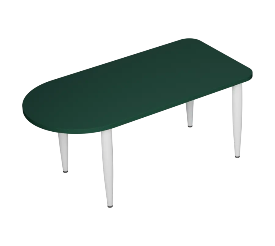 PLAYFORM 29 modulární hravé stoly, výška 520 mm, kovová podnož bílá, deska 25 mm, zelený onyx