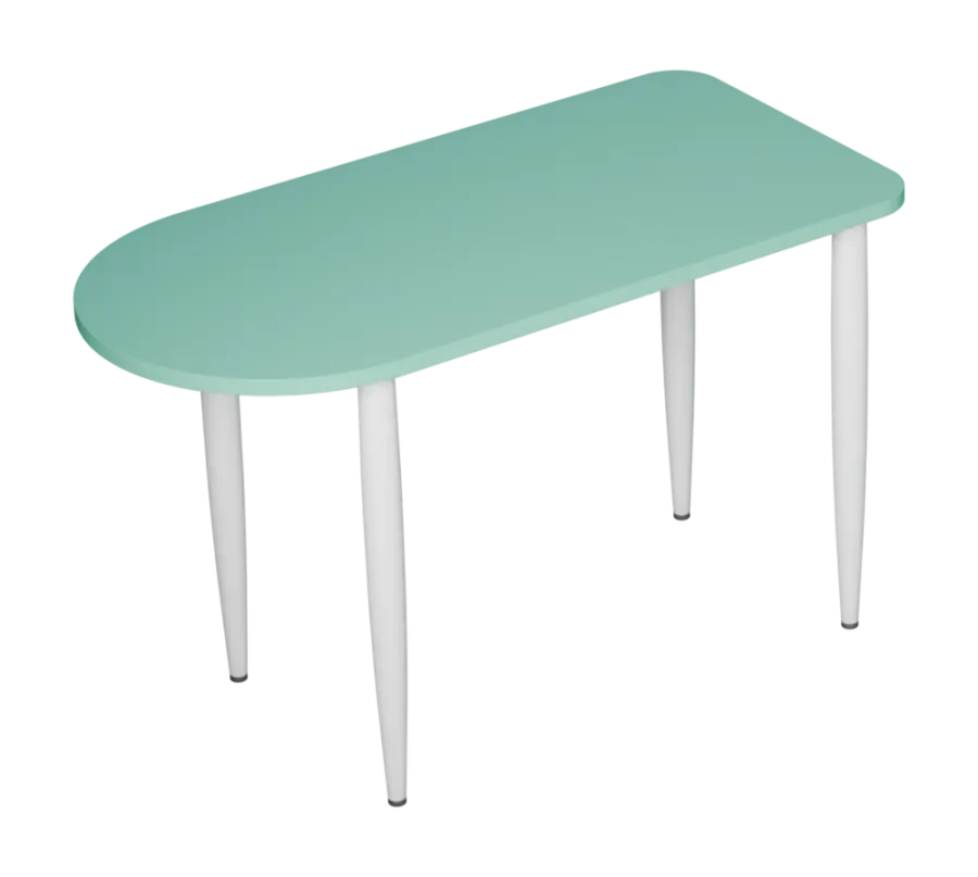 PLAYFORM 229 modulární hravé stoly, výška 750 mm, kovová podnož bílá, deska 25 mm, sněžně modrá