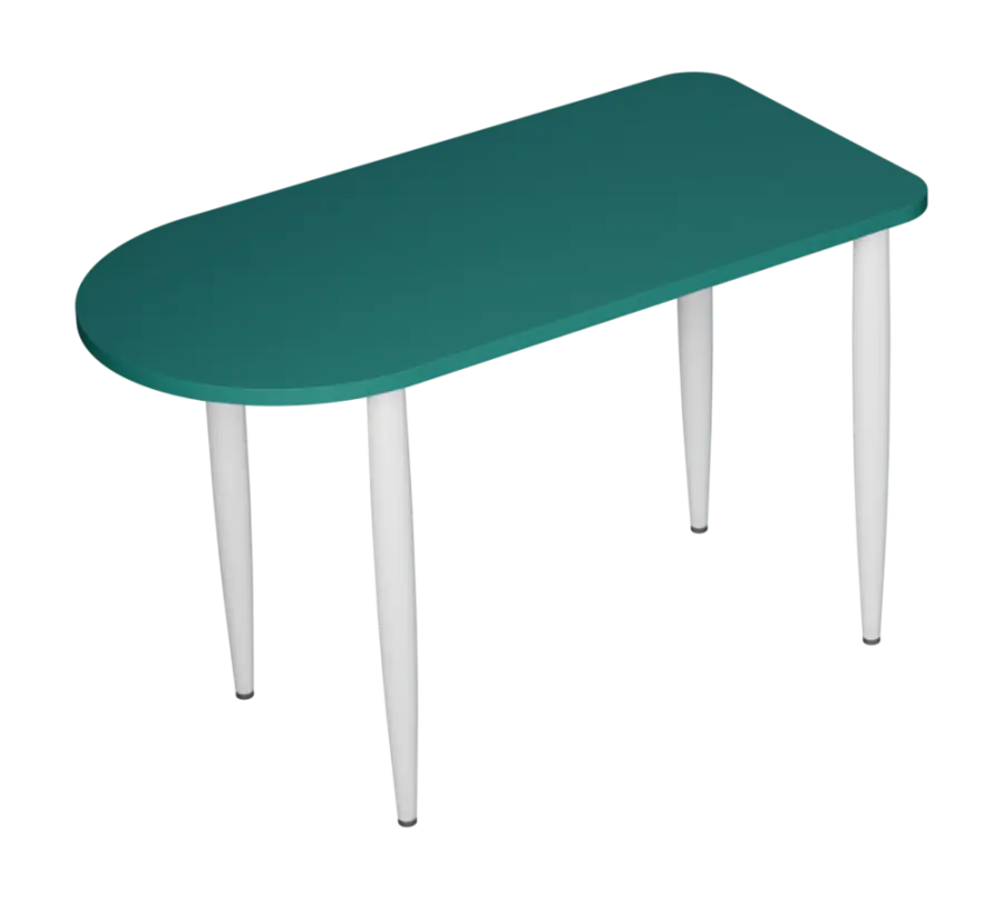 PLAYFORM 229 modulární hravé stoly, výška 750 mm, kovová podnož bílá, deska 25 mm, jezerní modrá