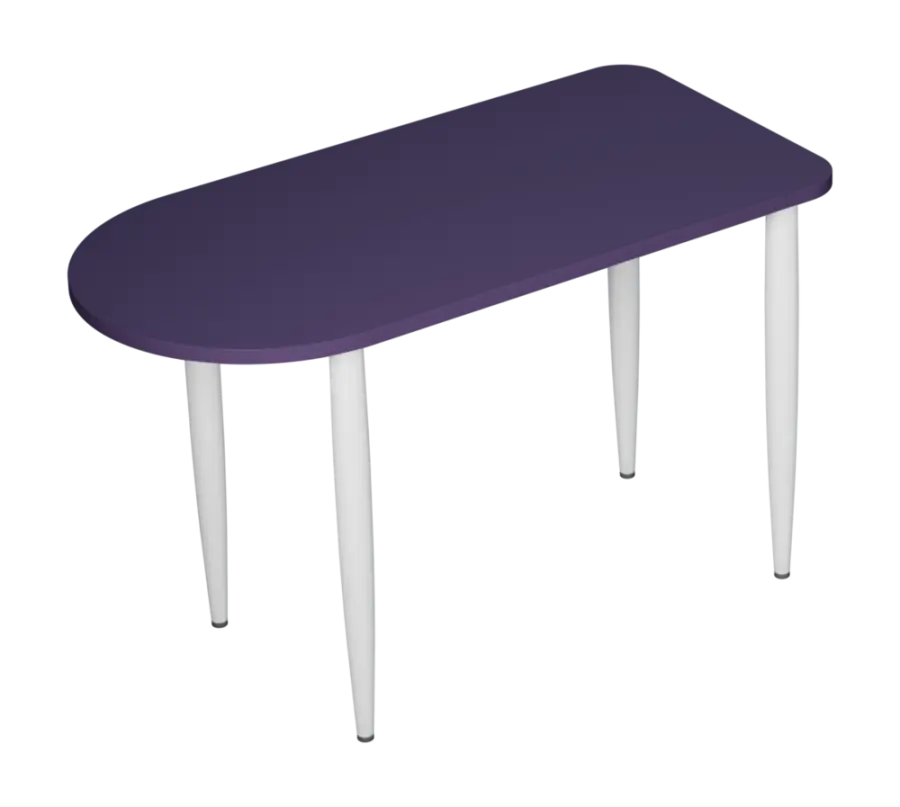 PLAYFORM 229 modulární hravé stoly, výška 750 mm, kovová podnož bílá, deska 25 mm, fialková