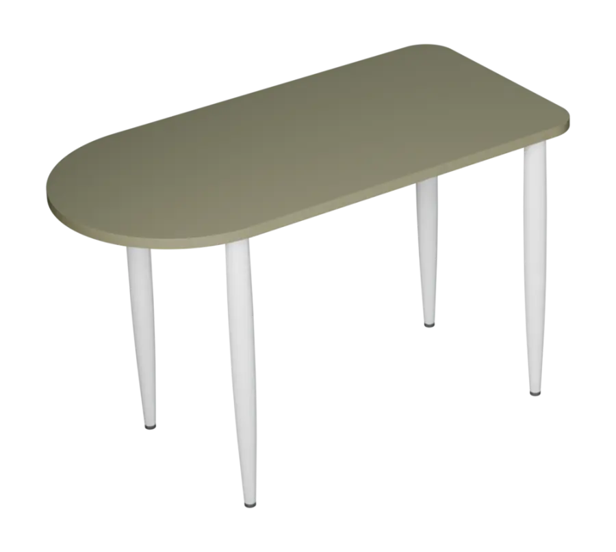 PLAYFORM 229 modulární hravé stoly, výška 750 mm, kovová podnož bílá, deska 25 mm, beton zelinkavý