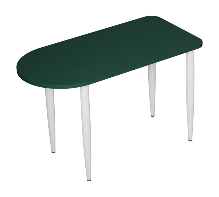 PLAYFORM 229 modulární hravé stoly, výška 750 mm, kovová podnož bílá, deska 25 mm, zelený onyx