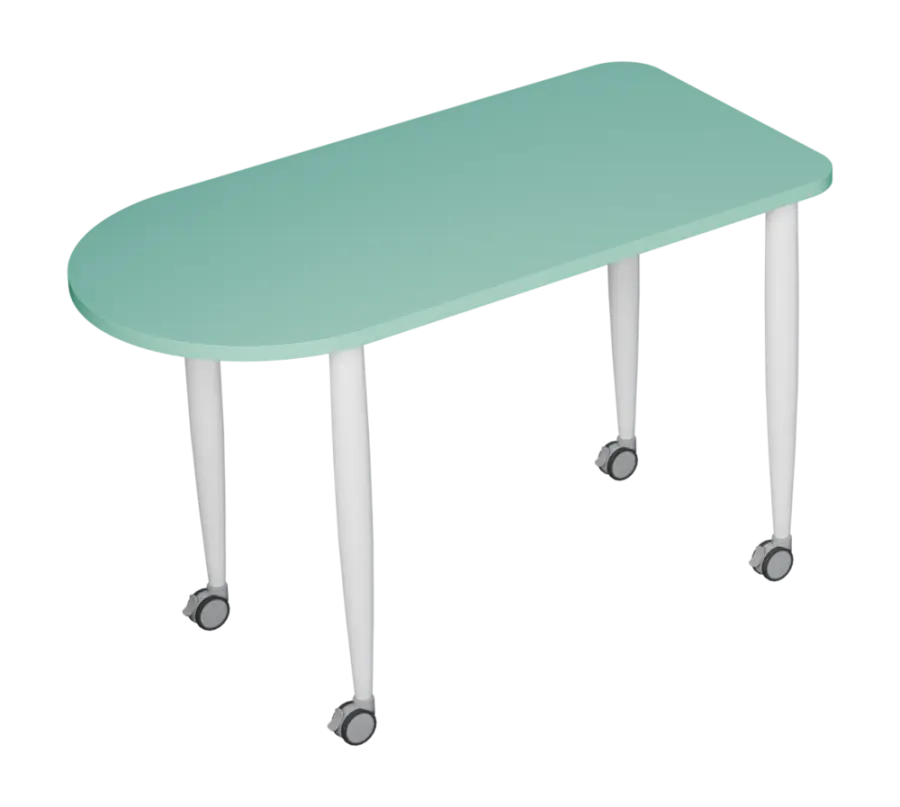 PLAYFORM 229 K modulární hravé stoly, mobilní, výška 750 mm, kovová podnož bílá, deska 25 mm, sněžně
