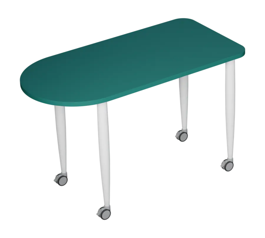 PLAYFORM 229 K modulární hravé stoly, mobilní, výška 750 mm, kovová podnož bílá, deska 25 mm, jezern