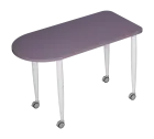 PLAYFORM 229 K modulární hravé stoly, mobilní, výška 750 mm, kovová podnož bílá, deska 25 mm, šeříko