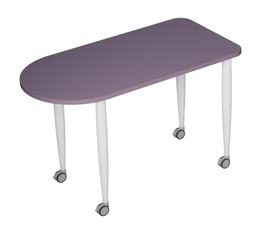 PLAYFORM 229 K modulární hravé stoly, mobilní, výška 750 mm, kovová podnož bílá, deska 25 mm, šeříko