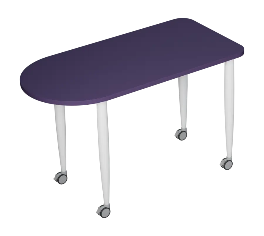 PLAYFORM 229 K modulární hravé stoly, mobilní, výška 750 mm, kovová podnož bílá, deska 25 mm, fialko