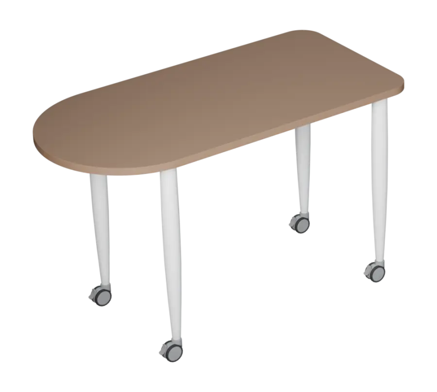 PLAYFORM 229 K modulární hravé stoly, mobilní, výška 750 mm, kovová podnož bílá, deska 25 mm, cappuc