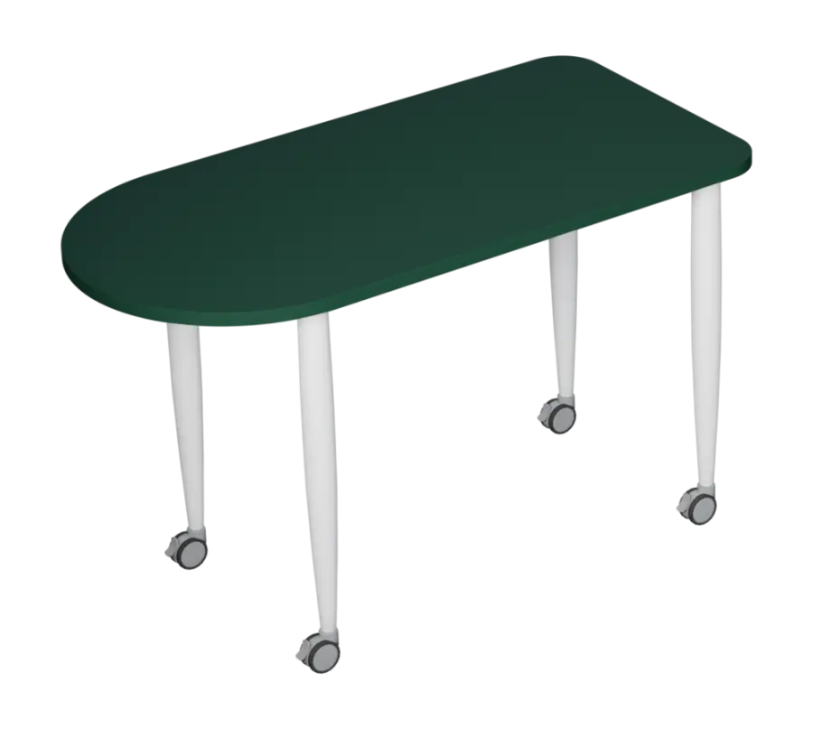 PLAYFORM 229 K modulární hravé stoly, mobilní, výška 750 mm, kovová podnož bílá, deska 25 mm, zelený