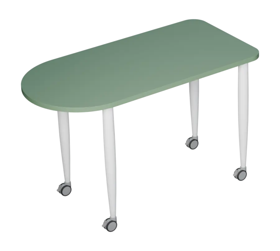 PLAYFORM 229 K modulární hravé stoly, mobilní, výška 750 mm, kovová podnož bílá, deska 25 mm, šedo-z