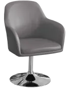 SOFIA křesílko, noha chrom, ekokůže šedá