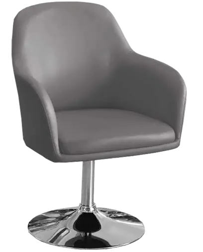 SOFIA křesílko, noha chrom, ekokůže šedá