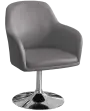 SOFIA křesílko, noha chrom, ekokůže šedá