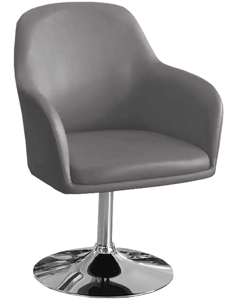 SOFIA křesílko, noha chrom, ekokůže šedá
