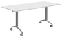 SLKP 180/70 pojízdný skládací stůl, nohy stříbrný lak, deska 25 mm, široký 1800 mm, bílá