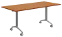SLKP 180/70 pojízdný skládací stůl, nohy stříbrný lak, deska 25 mm, široký 1800 mm, třešeň šumavská