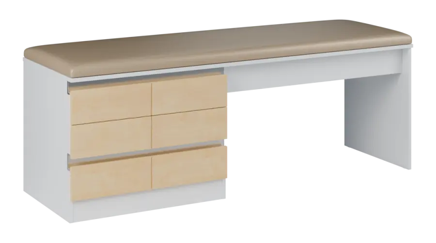 MEDI HIDE 306 lehátko vyšetřovací, 710x1910x600 mm, korpus bílý, čílka bříza světlá, koženka P20 lat