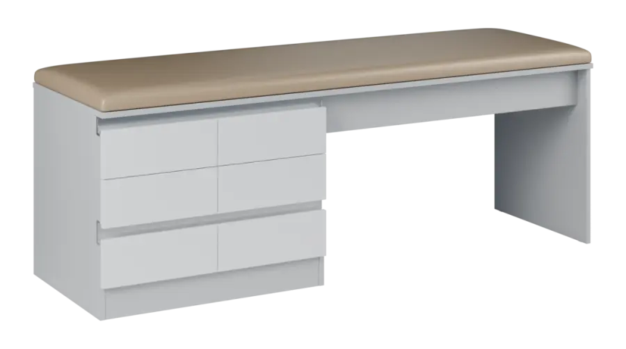MEDI HIDE 306 lehátko vyšetřovací, 710x1910x600 mm, korpus šedý, čílka bílá, koženka P20 latte