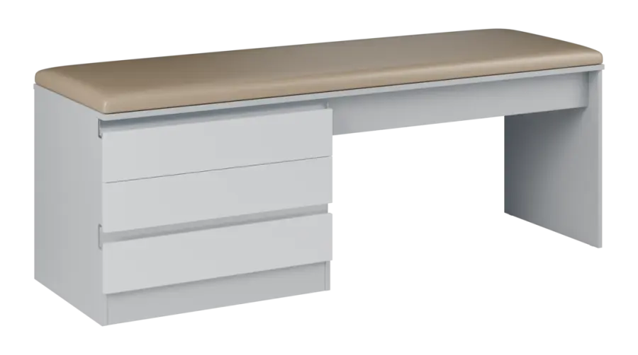 MEDI HIDE 303 lehátko vyšetřovací, 710x1910x600 mm, korpus šedý, čílka bílá, koženka P20 latte