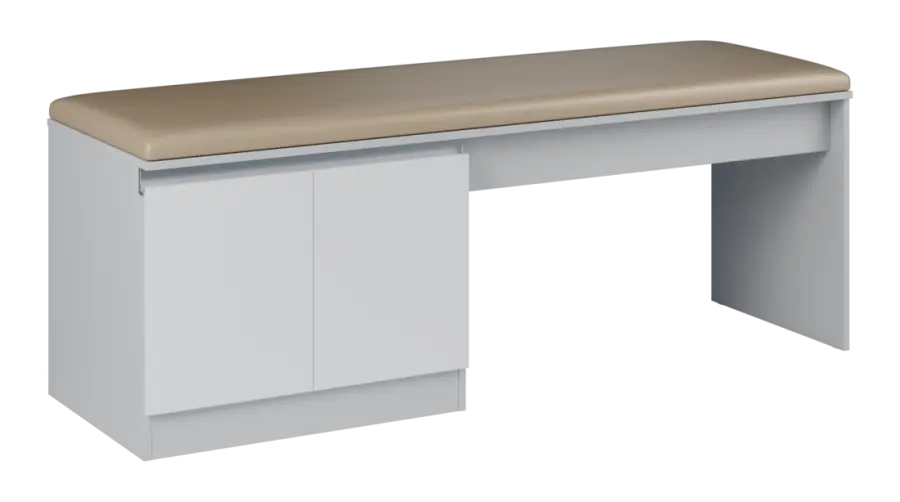 MEDI HIDE 202 lehátko vyšetřovací, 710x1910x600 mm, korpus šedý, dvířka bílá, koženka P20 latte