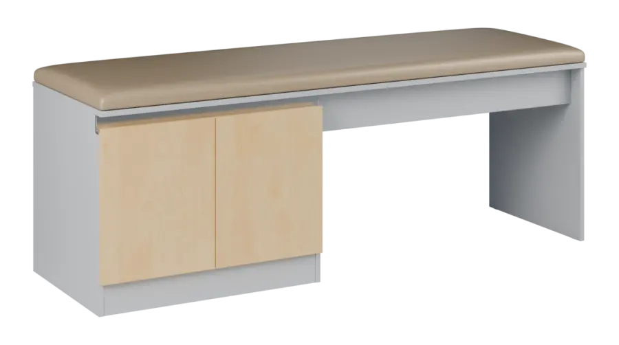 MEDI HIDE 202 lehátko vyšetřovací, 710x1910x600 mm, korpus šedý, dvířka bříza světlá, koženka P20 la