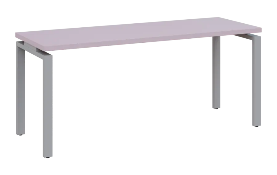 MHCPK 36 - 18 stůl kancelářský, kovová podnož stříbrná, deska 36 mm, široký 1800 mm, pastelově růžov